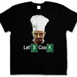 Breaking Bad Lets Cook Chef Walter White Heisenberg Graphic T-Shirt TV Fan Gift